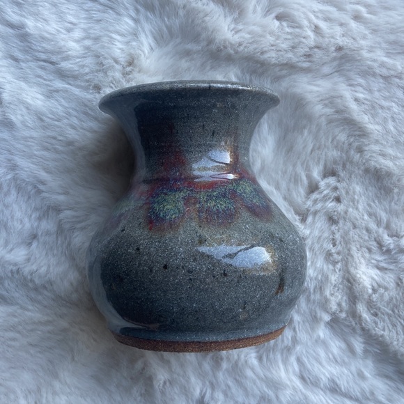 Vintage handmade stoneware vase home decor pottery accent gift - Picture 12 of 12